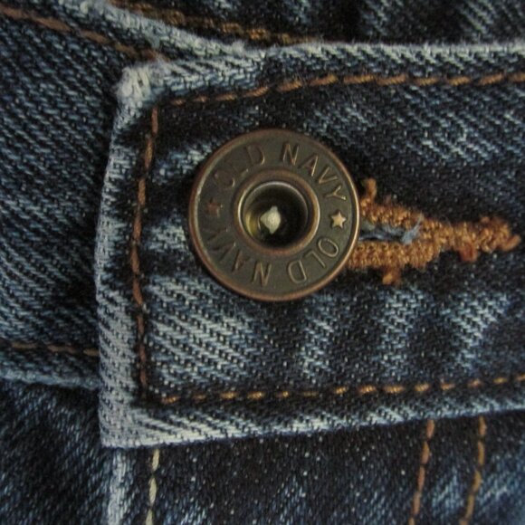 OLD NAVY BOYS  SZ 16 REG JEANS MED BLUE SLUB DENIM LOOSE FIT STR8T LEG ADJ WAIST - Picture 3 of 10